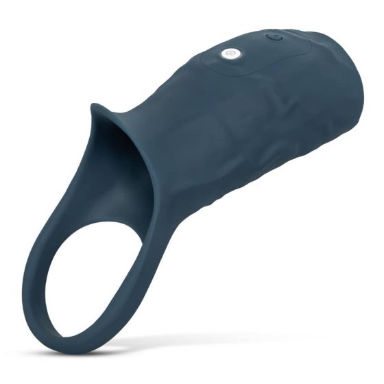 Boners vibrációs péniszköpeny, heregyűrűvel (kék)