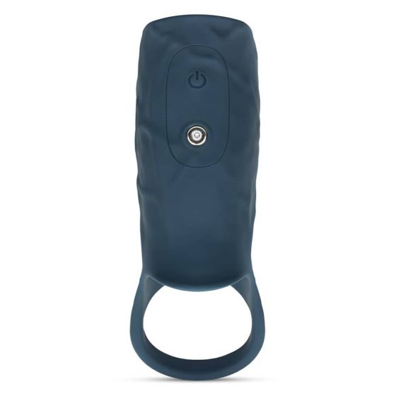 Boners vibrációs péniszköpeny, heregyűrűvel (kék)