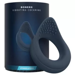 Boners – akkumulátoros vibrációs péniszgyűrű (kék)