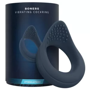 Boners – akkumulátoros vibrációs péniszgyűrű (kék)