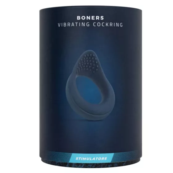Boners – akkumulátoros vibrációs péniszgyűrű (kék)