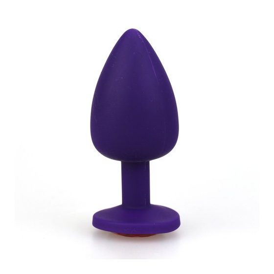 Szilikon anál dildó, rózsaszín kristállyal