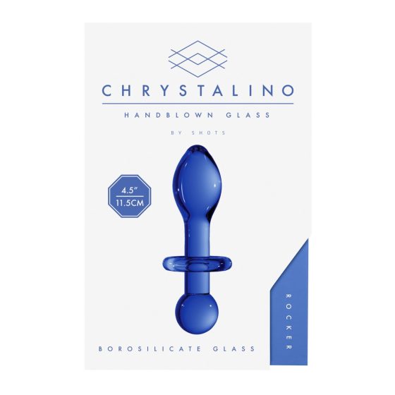Christalino Rocker kúpos-gömbös análtágító, üvegből (kék)
