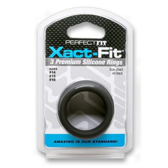 Perfect Fit Xact-Fit 3 db-os péniszgyűrű készlet (S-M)
