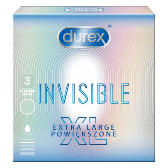 Durex Invisible XL 3 db extra vékony, nagyobb méretű óvszer