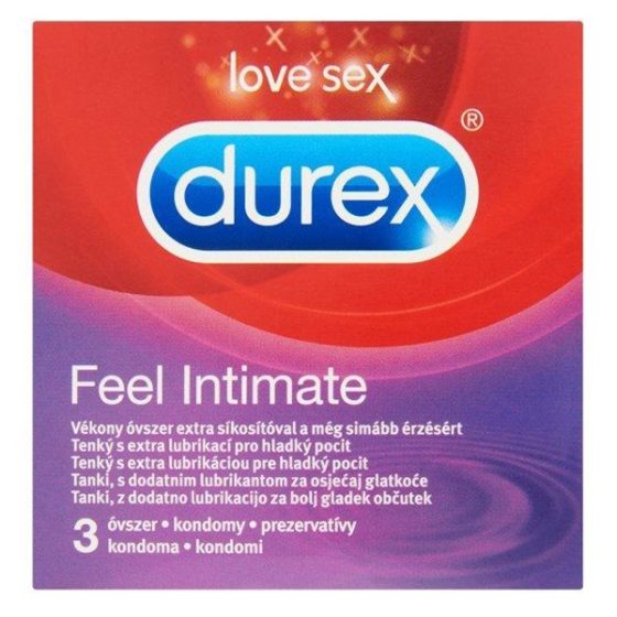 Durex Feel Intimate 3 db extra vékony, extra síkosítású óvszer