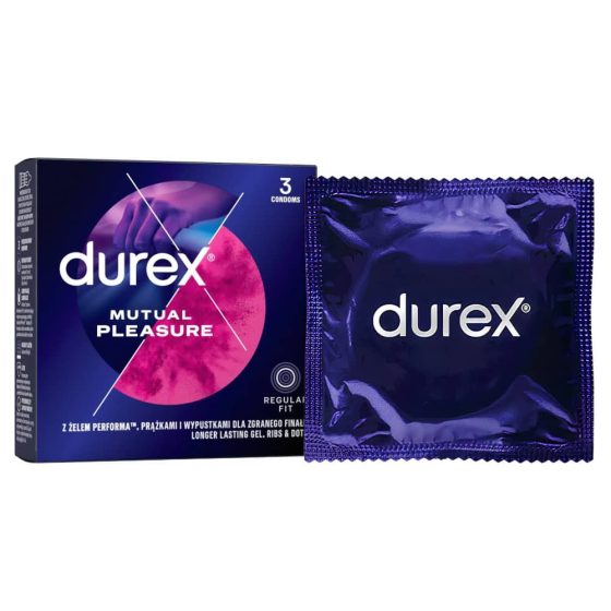 Durex Mutual Pleasure 3 db redőzött, késleltetős óvszer