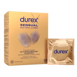   Durex Sensual Extra Lube 20 db ultra vékony óvszer extra síkosítással