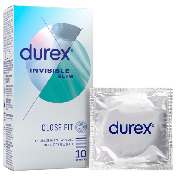 Durex Invisible Extra Lubricated vékony óvszer, extra síkosítással (10 db)