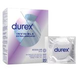 Durex Invisible Extra Lubricated vékony óvszer, extra síkosítással (16 db)