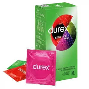 Durex – Excite Mix óvszerválogatás 3-féle óvszerből (8 db)