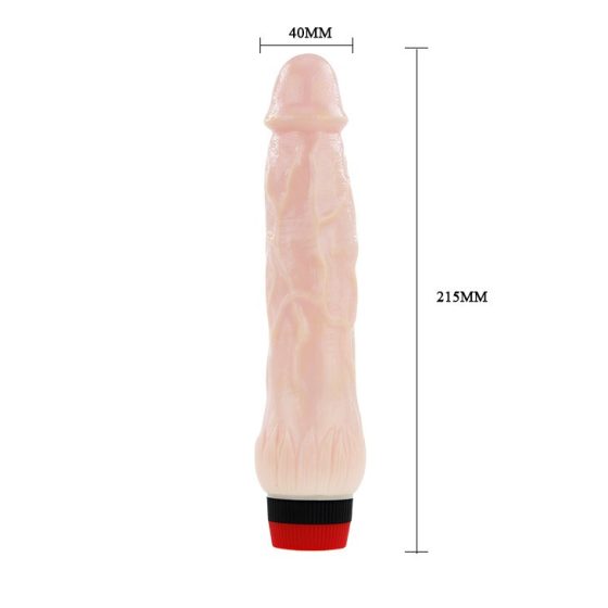 Realisztikus vibrátor, alul klitoriszdombbal (világos bőrszín)