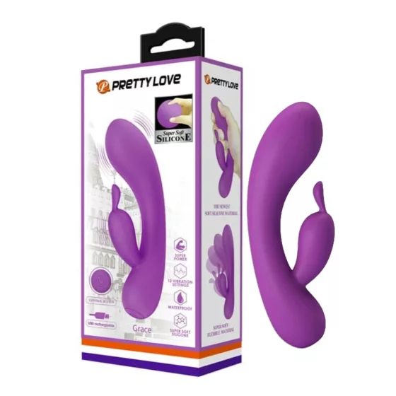 Pretty Love – Grace hajlékony akkumulátoros vibrátor klitoriszággal