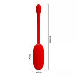   Pretty Love – Julius II akkumulátoros vibrációs tojás (piros) + AJÁNDÉK 150 ml síkosító