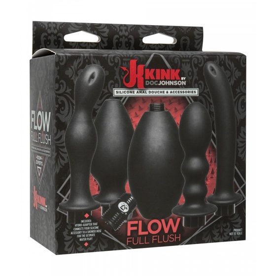 Kink Flow Full Flush anál tisztító készlet, 4 darab fejjel