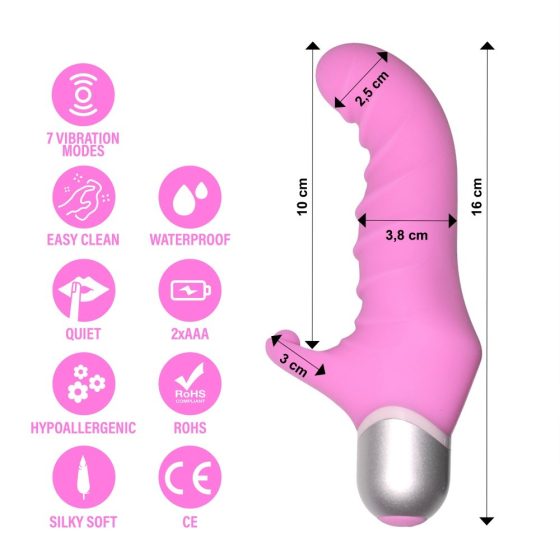 Feelz Toys Fonzie G-Pont vibrátor, klitorisz ággal (rózsaszín)