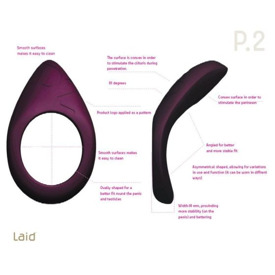Laid P.2 péniszgyűrű (47 mm, kék).