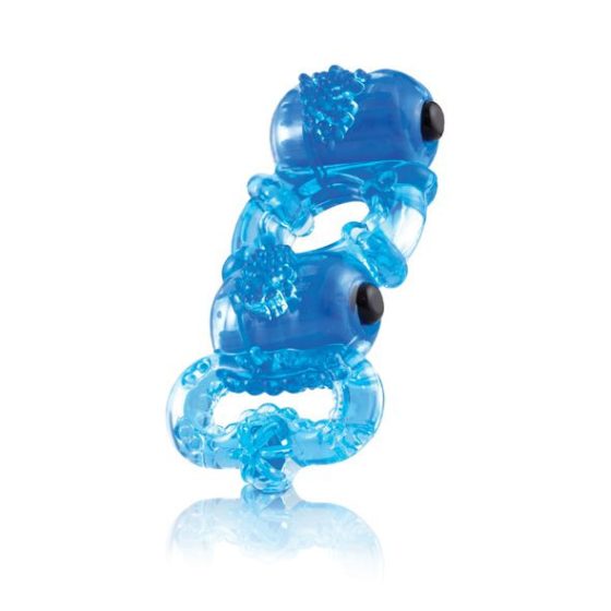 The Screaming O The TriO Blue dupla vibrációs péniszgyűrű (kék)