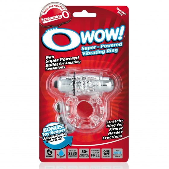 The Screaming O Owow vibrációs péniszgyűrű (áttetsző)