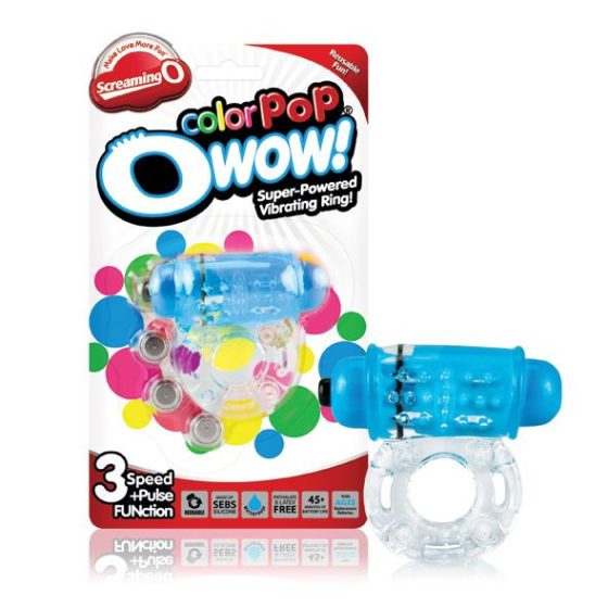 The Screaming O Color Pop Owow vibrációs péniszgyűrű (kék)