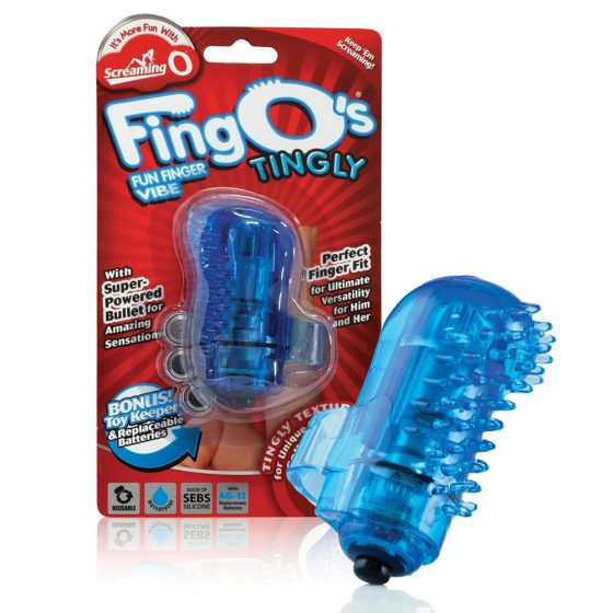 The Screaming O The FingO Tingly ujjra húzható vibrátor (kék)