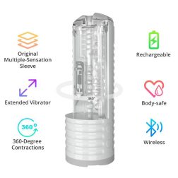   Lovense Max 2 okos maszturbátor, vibrációs és szorító funkcióval (fehér) (APP-os)