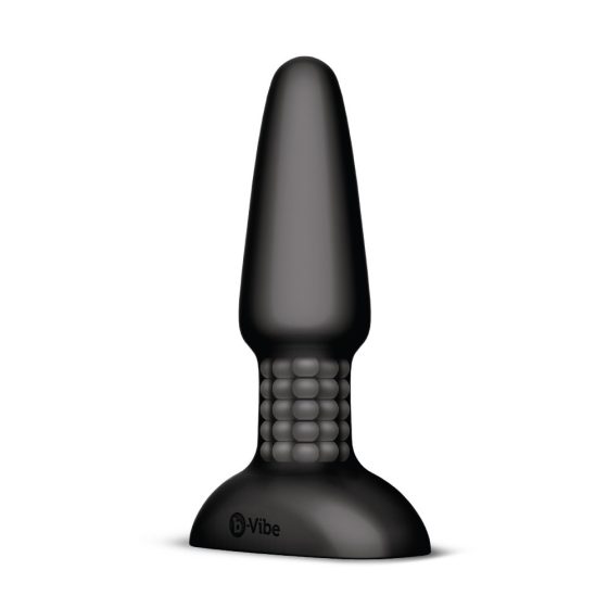 Bvibe Rimming Plug 2 távirányítható anál vibrátor, forgó gyöngyökkel (fekete)