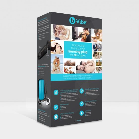 Bvibe Rimming Plug 2 távirányítható anál vibrátor, forgó gyöngyökkel (fekete)