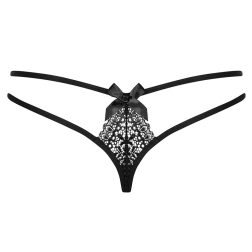 Obsessive Intensa dupla pántos tanga (fekete)