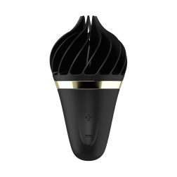   Satisfyer Lay-On Sweet Treat forgófejes csiklóizgató (fekete)