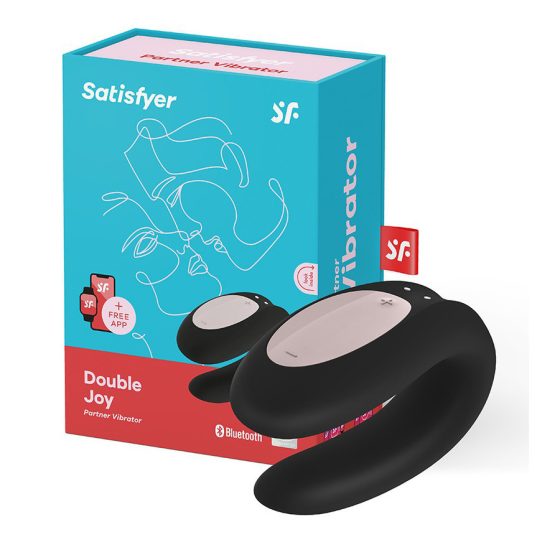 Satisfyer Double Joy párvibrátor (fekete) (APP-os)