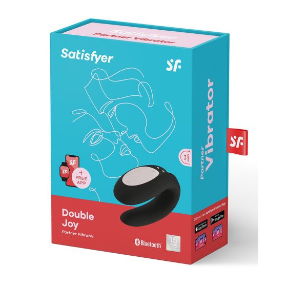 Satisfyer Double Joy párvibrátor (fekete) (APP-os)