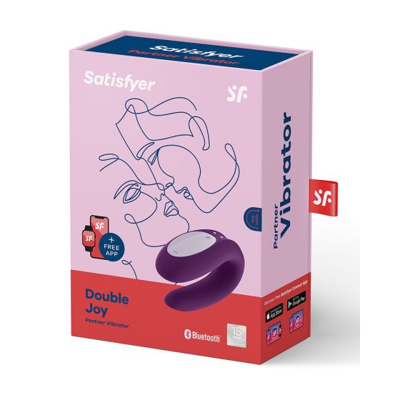 Satisfyer Double Joy párvibrátor (lila) (APP-os)