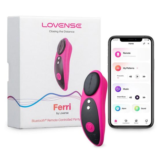Lovense Ferri okos, alsóba helyezhető vibrációs csiklóizgató (fekete-pink) (APP-os)