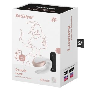 Satisfyer Luxury Double Love párvibrátor, távirányítóval (fehér) (APP-os)