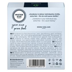   Mister Size 47. - 3 db egyedi méretű, extra vékony óvszer (47 mm)