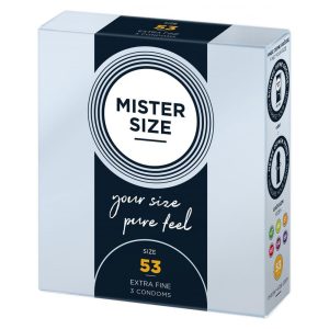 Mister Size 53. - 3 db egyedi méretű, extra vékony óvszer (53 mm) Mister Size 53. - 3 db egyedi méretű, extra vékony óvszer (53 mm)