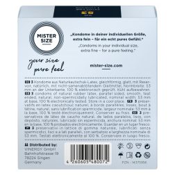   Mister Size 53. - 3 db egyedi méretű, extra vékony óvszer (53 mm)