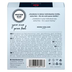   Mister Size 60. - 3 db egyedi méretű, extra vékony óvszer (60 mm)