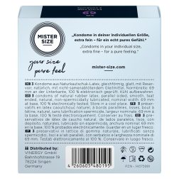   Mister Size 69. - 3 db egyedi méretű, extra vékony óvszer (69 mm)