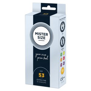 Mister Size 53. - 10 db egyedi méretű, extra vékony óvszer (53 mm) Mister Size 53. - 10 db egyedi méretű, extra vékony óvszer (53 mm)