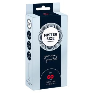 Mister Size 60. - 10 db egyedi méretű, extra vékony óvszer (60 mm)