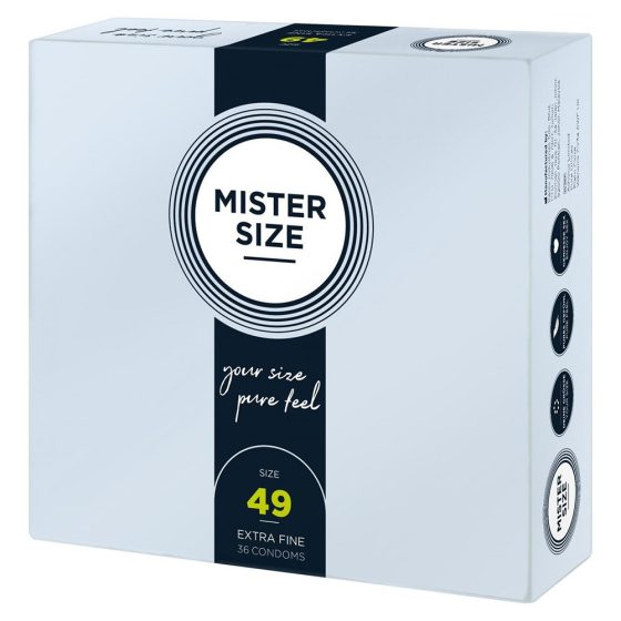 Mister Size 49. - 36 db egyedi méretű, extra vékony óvszer (49 mm) Mister Size 49. - 36 db egyedi méretű, extra vékony óvszer (49 mm)
