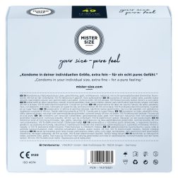   Mister Size 49. - 36 db egyedi méretű, extra vékony óvszer (49 mm)