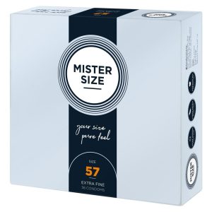 Mister Size 57. - 36 db egyedi méretű, extra vékony óvszer (57 mm) Mister Size 57. - 36 db egyedi méretű, extra vékony óvszer (57 mm)
