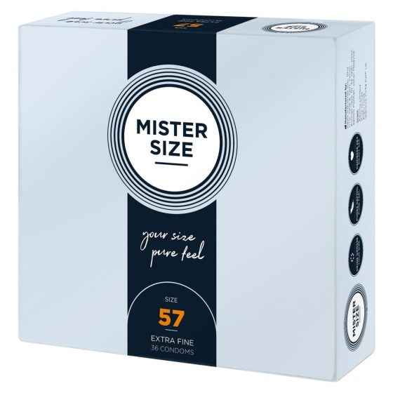 Mister Size 57. - 36 db egyedi méretű, extra vékony óvszer (57 mm) Mister Size 57. - 36 db egyedi méretű, extra vékony óvszer (57 mm)