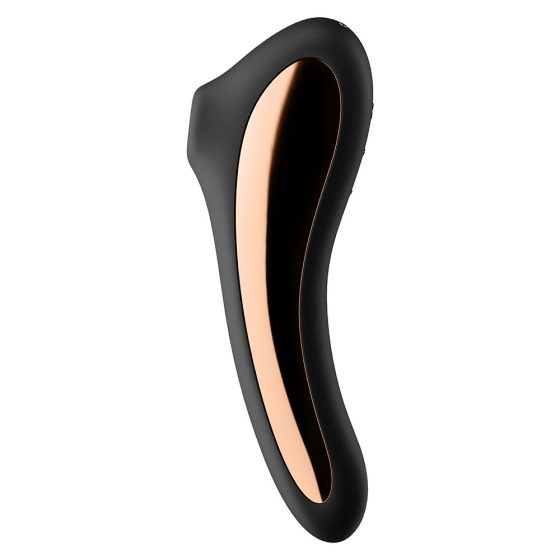 Satisfyer Dual Kiss vibrátor, léghullámos csiklóizgatóval (fekete)