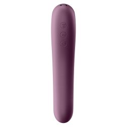   Satisfyer Dual Kiss vibrátor, léghullámos csiklóizgatóval (lila)