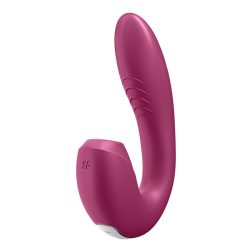   Satisfyer Sunray vibrátor, léghullámos csiklóizgatóval (piros) (APP-os)