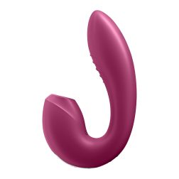   Satisfyer Sunray vibrátor, léghullámos csiklóizgatóval (piros) (APP-os)